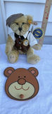 Teddy Bear Plush and Bear Face Wall Hook - thumbnail 1 of 4
