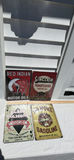Four Vintage-Style Oil and Gas Advertising Metal Signs Incl. RED INDIAN - thumbnail 1 of 3