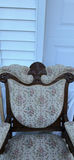 Vintage Carved Wooden Upholstered Armchair - thumbnail 2 of 15