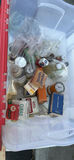 Plastic Storage Tote with Vintage Medical Tins and Rubber Ice Cap - thumbnail 5 of 17