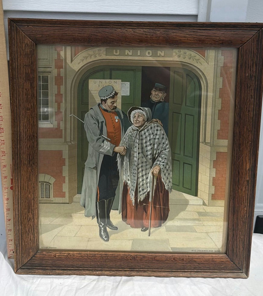 Vintage Framed Illustration Titled "Not Friendless Now" - image 1 of 5