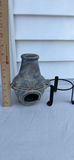 Decorative Mini Ceramic Chiminea with Metal Stand - thumbnail 5 of 6
