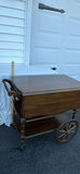 Vintage Pennsylvania House Wooden Drop-Leaf Serving Cart with Wheels - thumbnail 3 of 18
