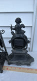Decorative Metal Lantern and Ornate Cherub Clock - thumbnail 9 of 10
