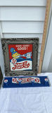 Vintage Framed Pepsi-Cola Sign and Modern Bottle Cap Display Rack - thumbnail 1 of 2