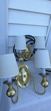 Group Of Four Brass Two-Arm Wall Sconces And Eight Sconce Shades - thumbnail 16 of 25