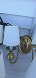 Group Of Four Brass Two-Arm Wall Sconces And Eight Sconce Shades - thumbnail 13 of 25