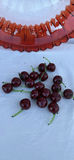 Red Glass Serving Bowl and Decorative Glass Artificial Cherries - thumbnail 5 of 9