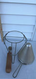 Vintage Metal Strainer with Stand and Wooden Pestle - thumbnail 3 of 4