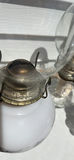 Five Vintage Glass Oil Lamps, Four Chimneys and Lamp Oil Bottle - thumbnail 11 of 21