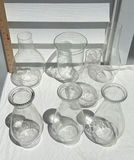 Seven Clear Vintage Glass Lamp Chimneys and Shades - thumbnail 5 of 5