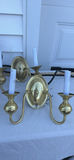 Group Of Four Brass Two-Arm Wall Sconces And Eight Sconce Shades - thumbnail 5 of 25