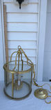 White House Style Brass and Glass Hanging Lantern Light Fixture - thumbnail 2 of 8