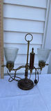 Antique Two-Light Table Lamp with Glass Shades - thumbnail 5 of 6