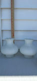 Two Vintage Frosted Glass Lamp Shades and Two Brass Wall Sconce Fixtures - thumbnail 2 of 12