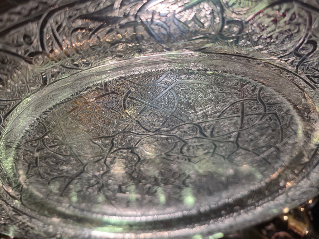 Engraved silver plated and brass tableware set - image 2 of 13