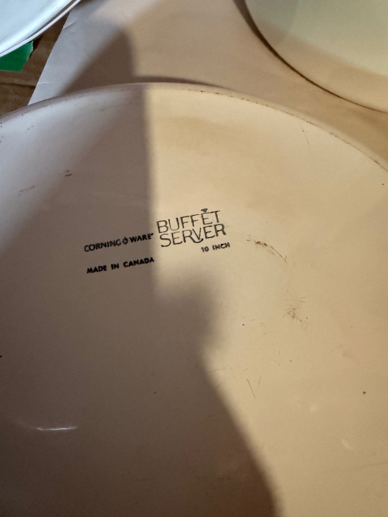 Vintage MCM Mid-Century White Corning Ware Buffet Server Set with Lids - image 1 of 20