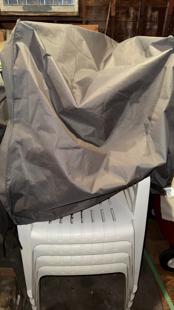 Stacking White Plastic Chairs with Chair Cover - image 4 of 4