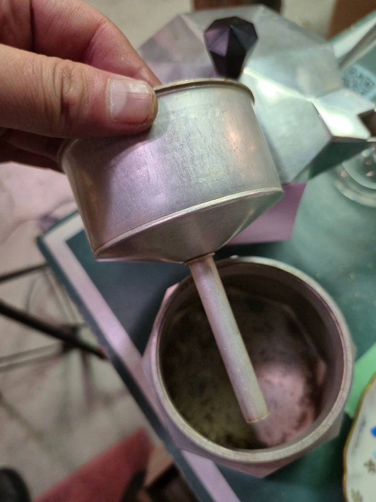 Ceramic Kitchenware and Vintage Metal Moka Coffee Pot - image 12 of 13