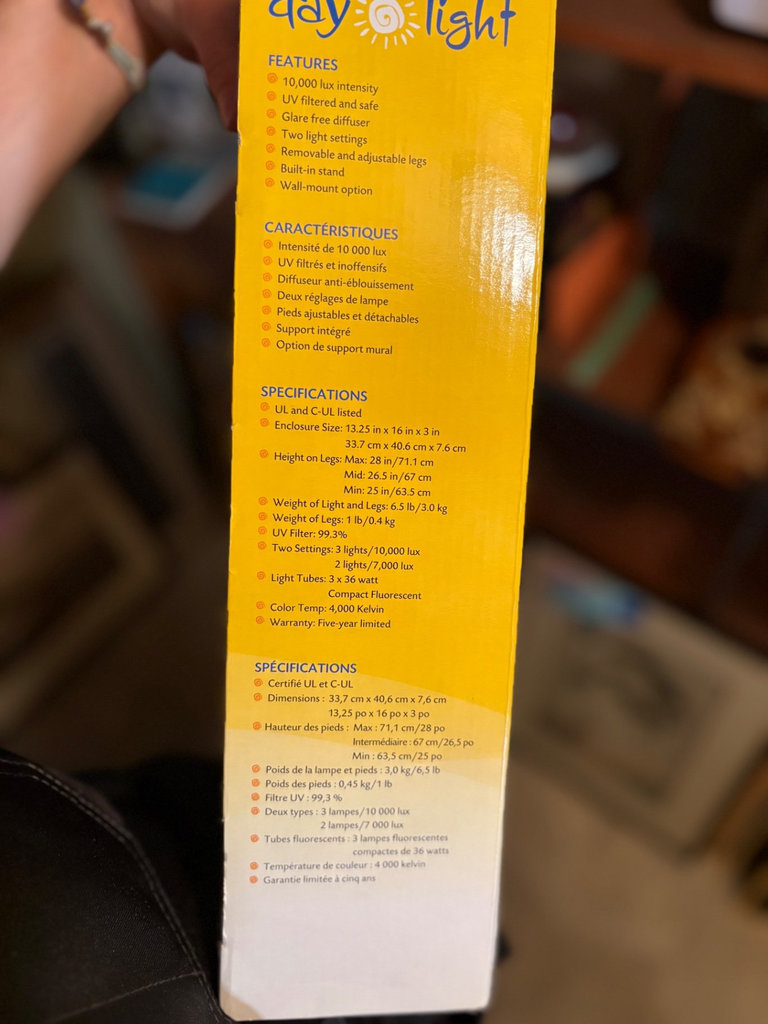 DayLight Bright Light Therapy Lamp with Packaging - image 6 of 7