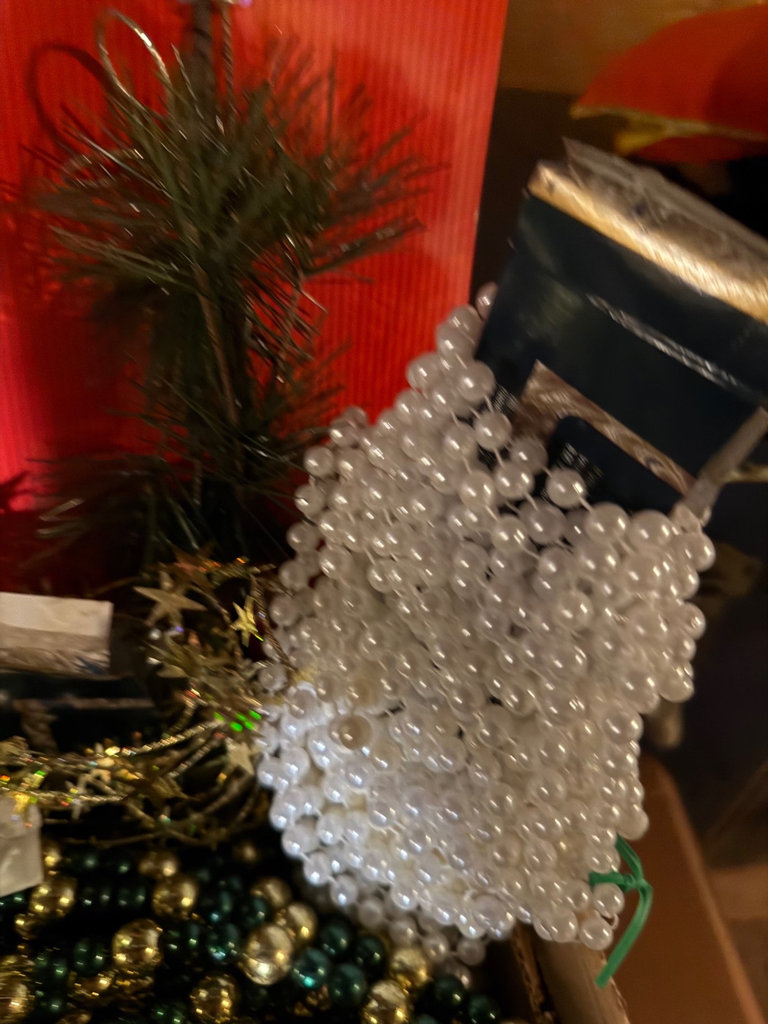 Assorted Christmas bead garlands and small artificial tree - image 2 of 6