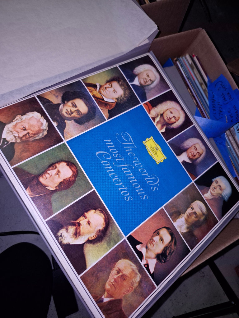 Box of vinyl records with classical LPs - image 1 of 5