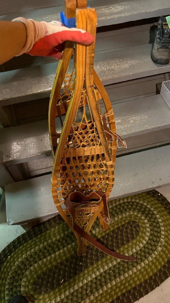 Pair of vintage wooden snowshoes - image 1 of 2