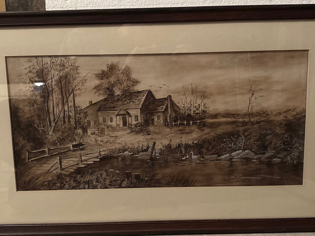 Framed art prints: landscape and music-room scene - image 6 of 9