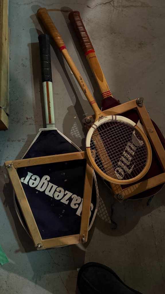 Vintage wooden tennis & squash racquets.  - image 1 of 4