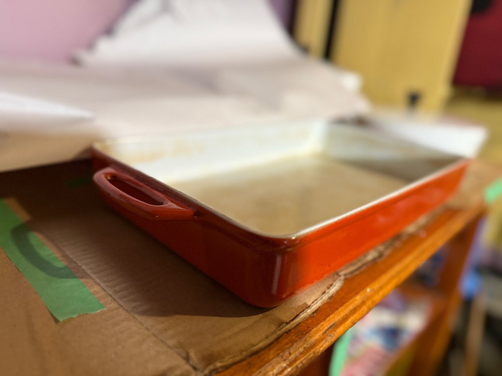Vintage COPCO Danish Burnt orange enamel casserole dish with handles - image 2 of 10