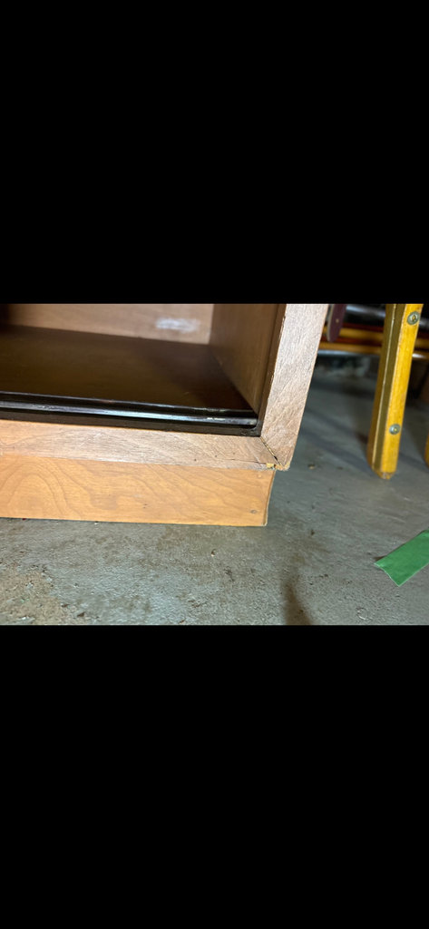 Wooden cabinet with sliding doors and shelves - image 6 of 9