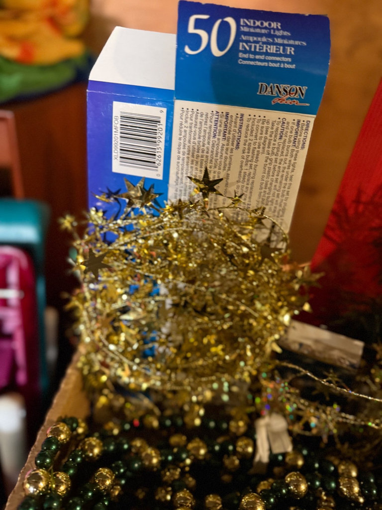 Assorted Christmas bead garlands and small artificial tree - image 3 of 6
