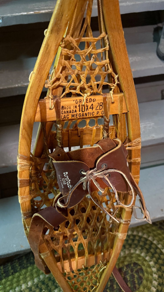 Pair of vintage wooden snowshoes - image 2 of 2