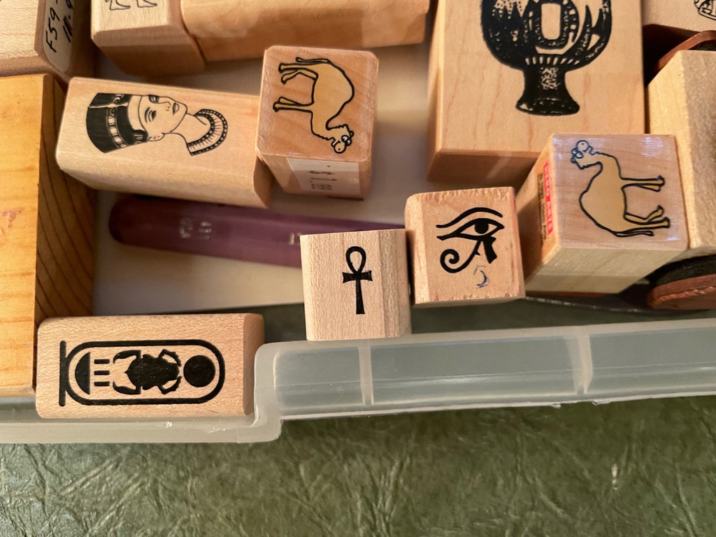 Assorted Wooden Rubber Stamps 7 - Egyptian - image 3 of 4