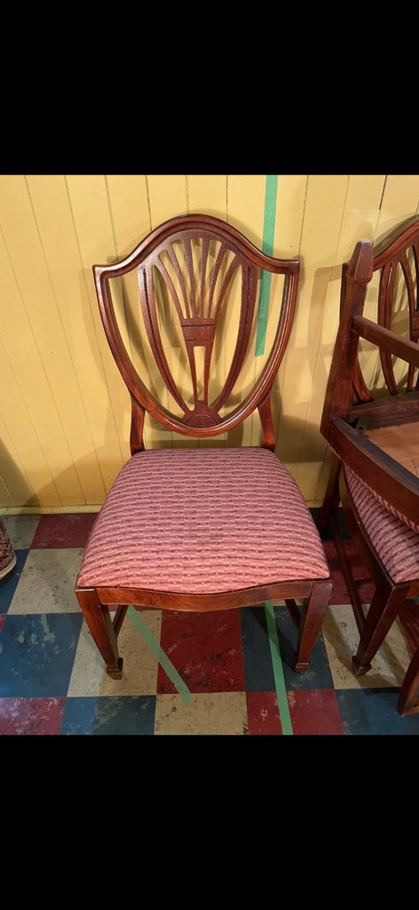 Four carved wooden dining chairs with rose upholstery - image 3 of 12
