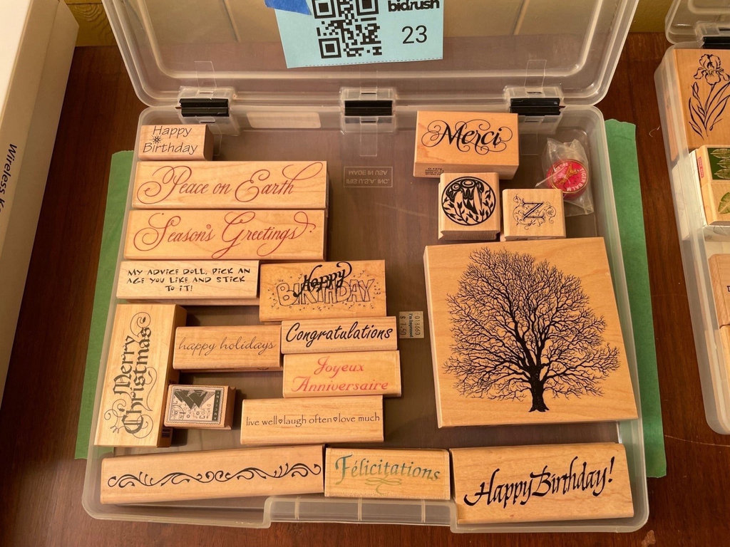 Assorted Wooden Rubber Stamps 5 - image 1 of 5