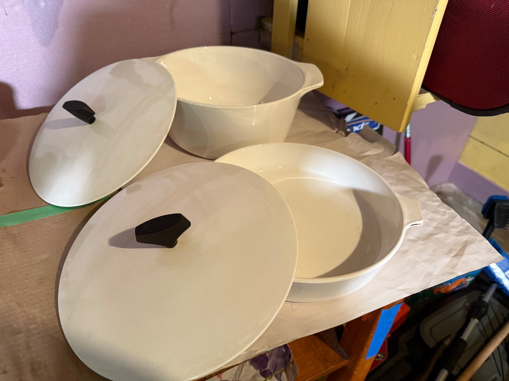 Vintage MCM Mid-Century White Corning Ware Buffet Server Set with Lids - image 6 of 20