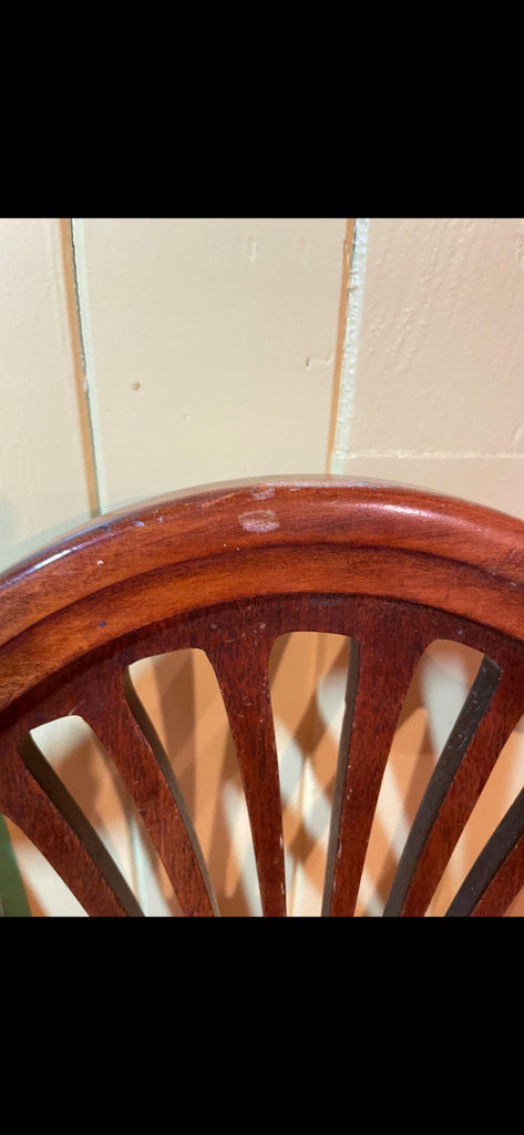 Four carved wooden dining chairs with rose upholstery - image 9 of 12