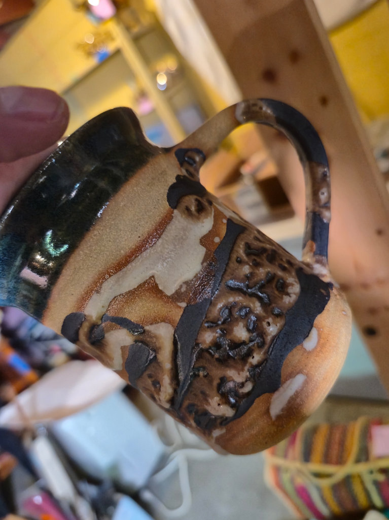 Assorted handmade ceramic mugs and pitcher - image 4 of 7