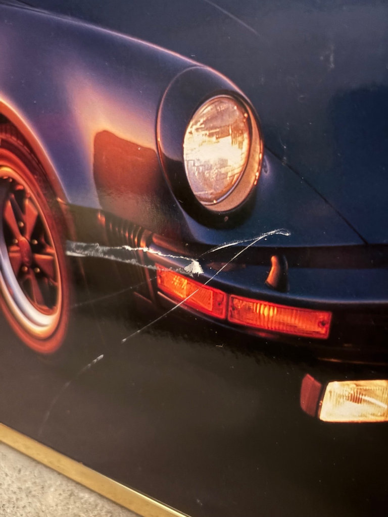 Framed Porsche 930 Turbo, nude figure drawing and empty frame - image 9 of 12
