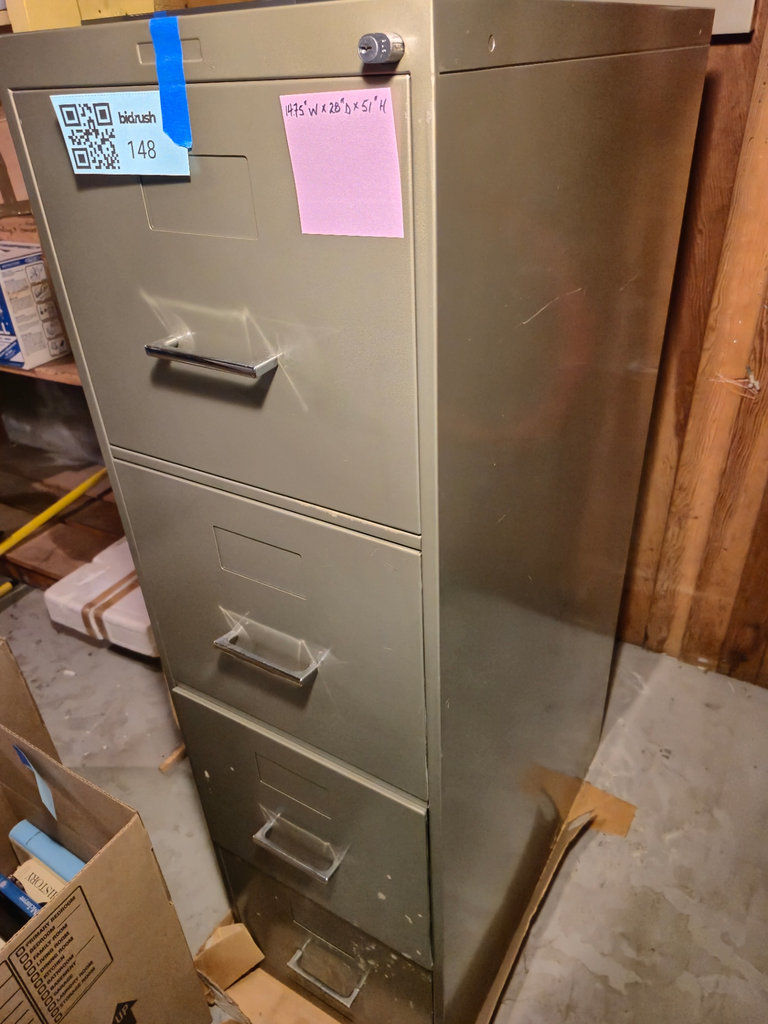 Metal four-drawer filing cabinet - image 1 of 6