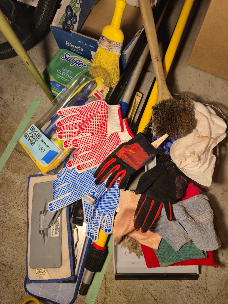 Assorted Cleaning Supplies and Gloves - image 1 of 3