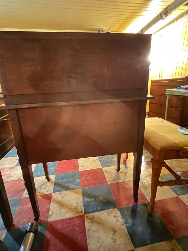 Antique Mahogany Wash Stand with Marble Top & Back - image 10 of 11