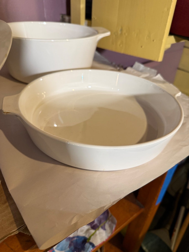 Vintage MCM Mid-Century White Corning Ware Buffet Server Set with Lids - image 5 of 20