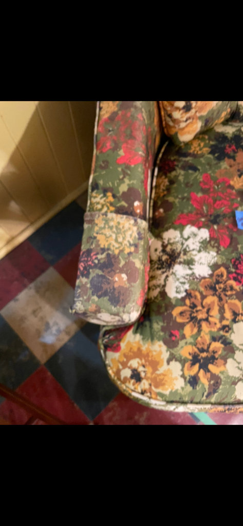 Vintage Small & Boyes floral swivel armchair - image 3 of 9