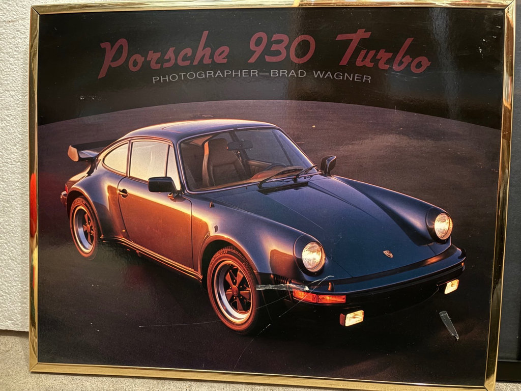 Framed Porsche 930 Turbo, nude figure drawing and empty frame - image 8 of 12