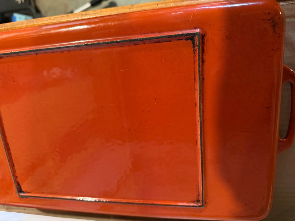 Vintage COPCO Danish Burnt orange enamel casserole dish with handles - image 8 of 10