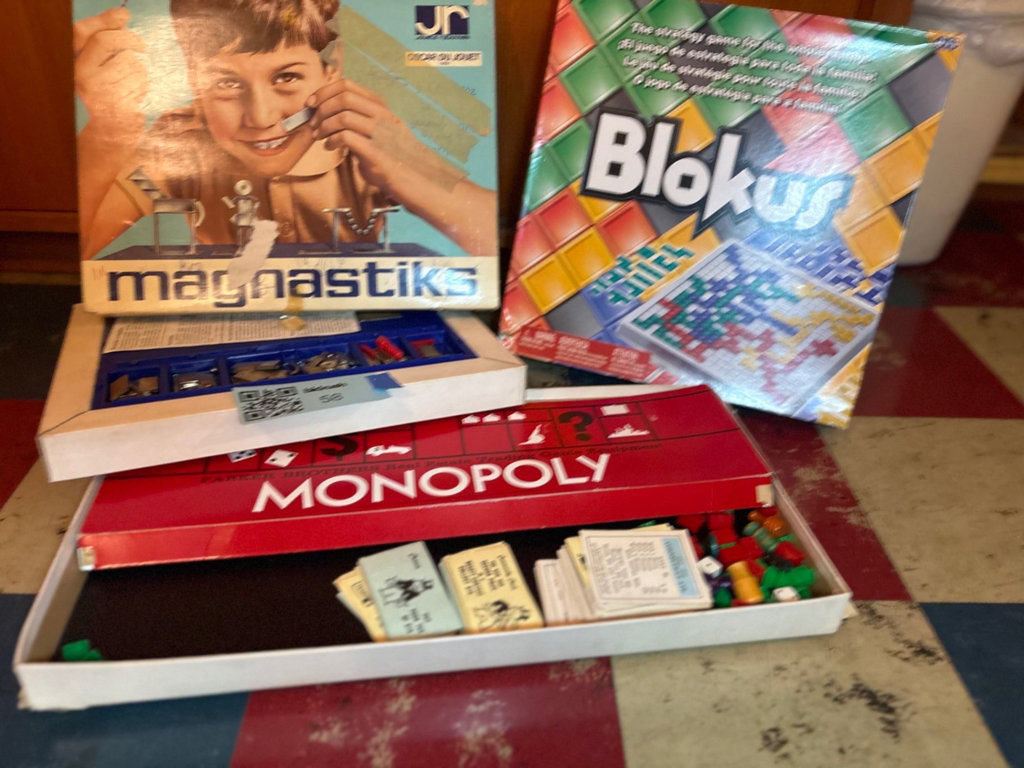 Vintage Monopoly, Blokus, and Magnastiks board game collection - image 1 of 15