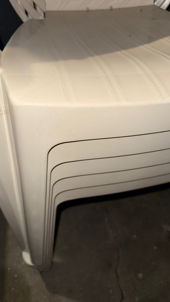 Stackable White Plastic Chairs with cover - image 4 of 6