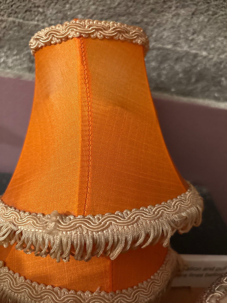Mid-Century Louis XV Rocaille Style gilt bronze sconces, plus fabric lampshades, bulbs, and accessories  - image 8 of 9